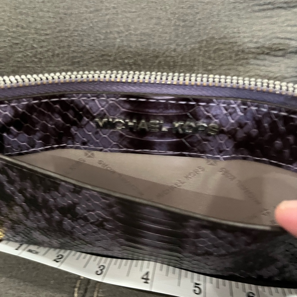 Michael Kors Violet Snakeskin Slim Wallet - Picture 4 of 7